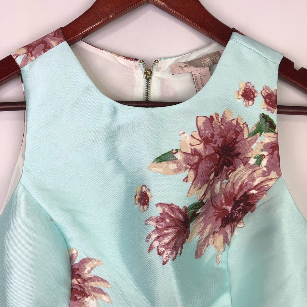 Forever21 Floral Crop Top Sleeveless Corset Crew Neck NWT Zipper Fitted Victoria - Picture 4 of 10